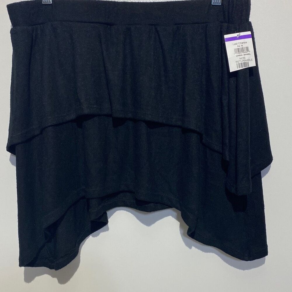 Go Couture Women's Layered Asymmetric Hem Convertible Tube Mini Skirt Blue M NWT